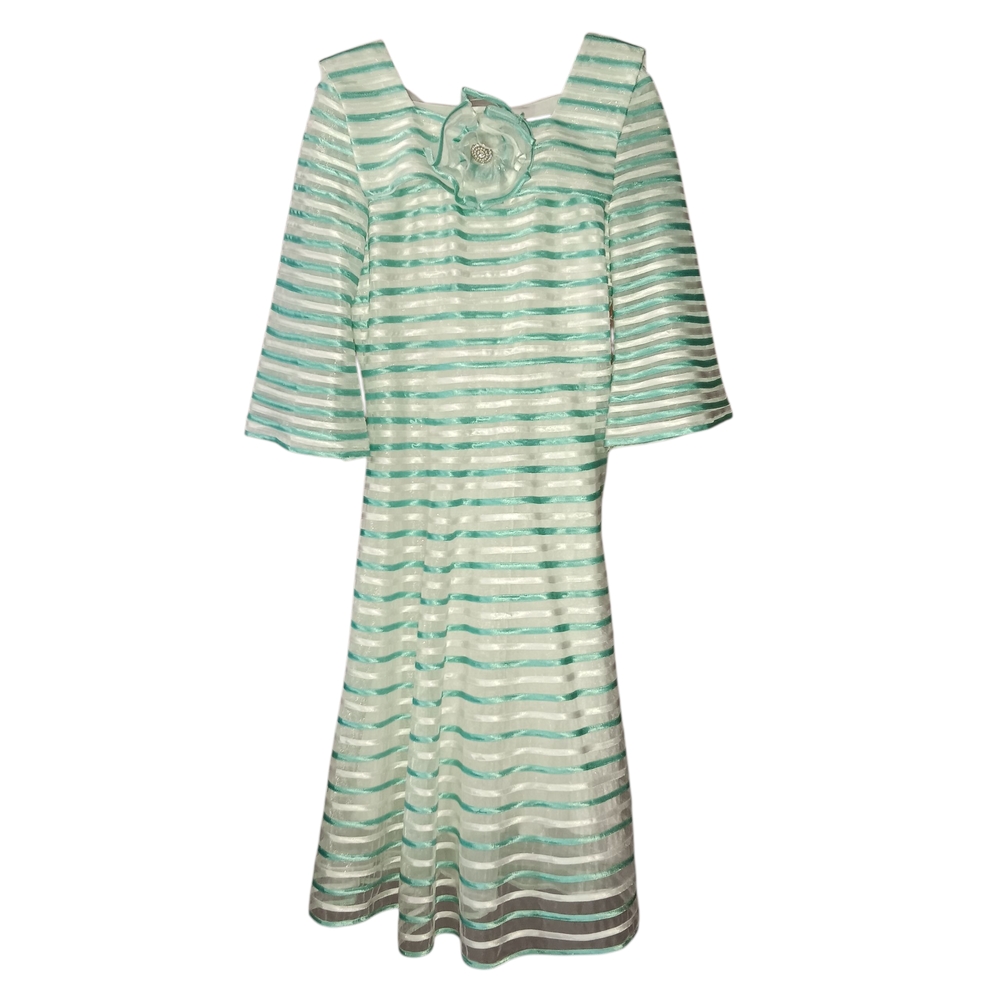 Chic Mint Striped Wedding Dress